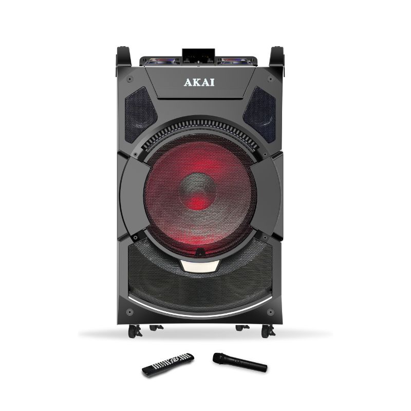 AKAI DJ-S3HB Διπλό φορητό ηχείο με μίκτη με 2xBluetooth, 2xUSB υποδοχές για μικρόφωνο, τηλεχειριστήριο και ασύρματο μικρόφωνο – 220W